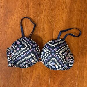 NWOT PINK Victoria's Secret Wear Everywhere Super Push-up Floral Navy